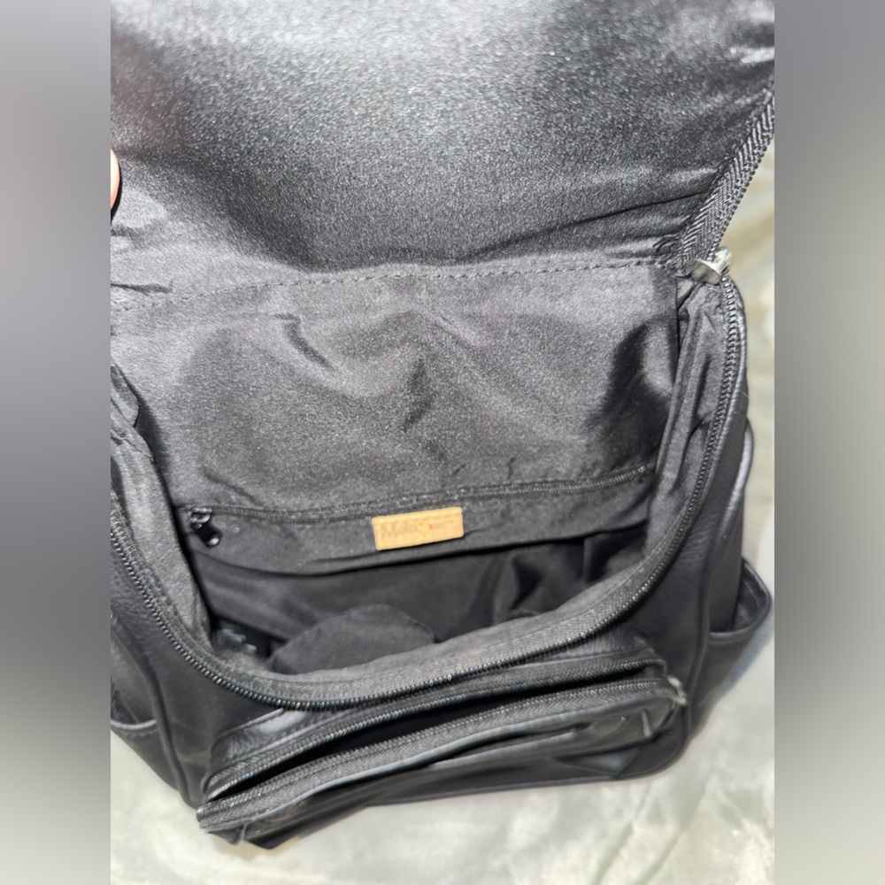 Black Leather Backpack - Picture 4 of 9